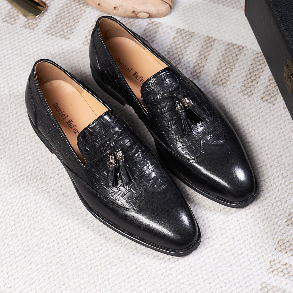Men's Tassel Business Casual Leather Shoes Handmade Wedding Banquet.
