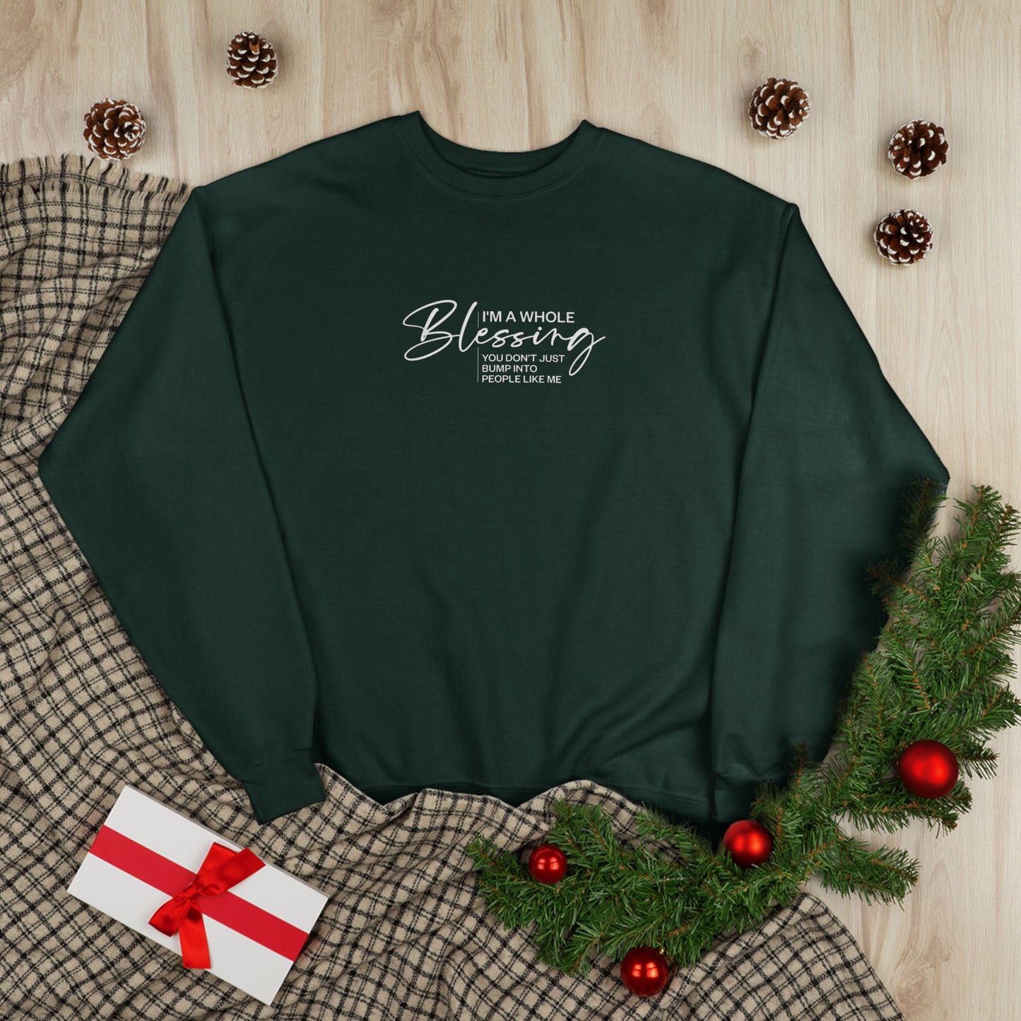 Unisex Eco-Friendly Crewneck Sweatshirt - "I'm a Whole Blessing"