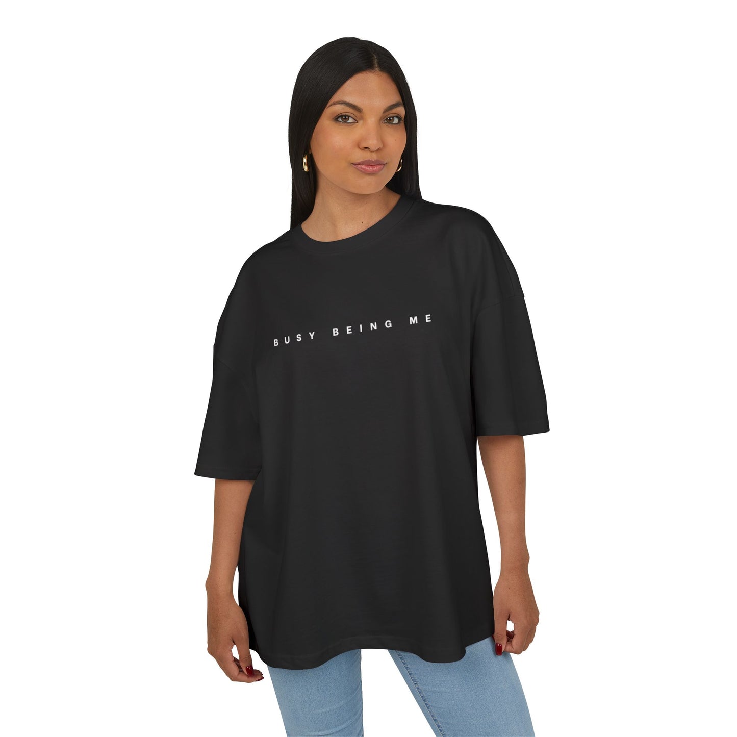 Casual Box Tee - Busy Being Me Black T-Shirt for Everyday Comfort