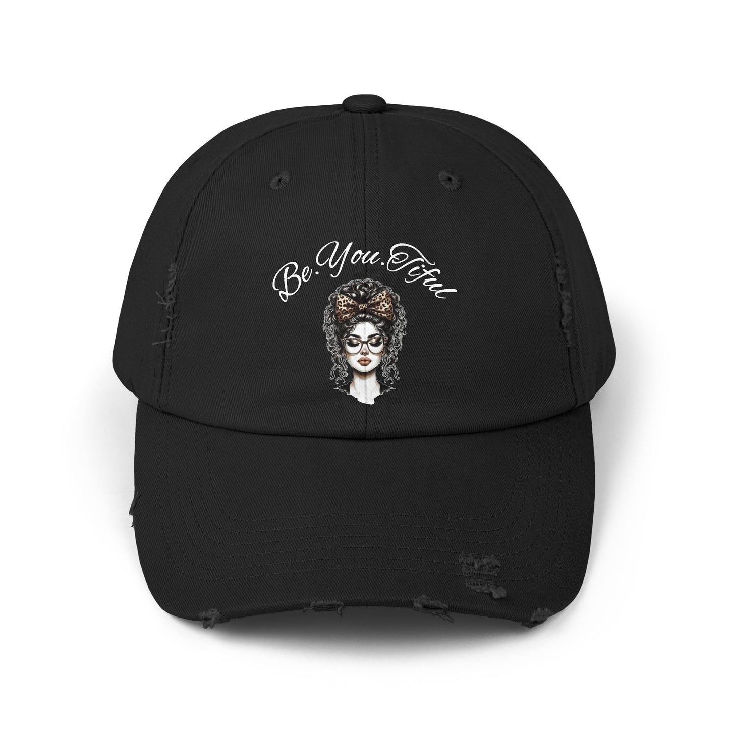 Unisex Distressed Cap - 'Be You, Fuld' Inspirational Hat
