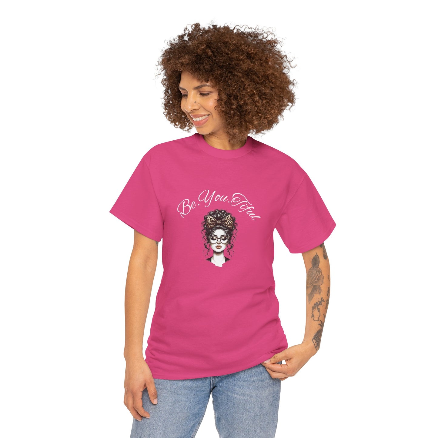 Be You Tiful Unisex Heavy Cotton Tee - Inspirational Graphic Tee for Self-Expression