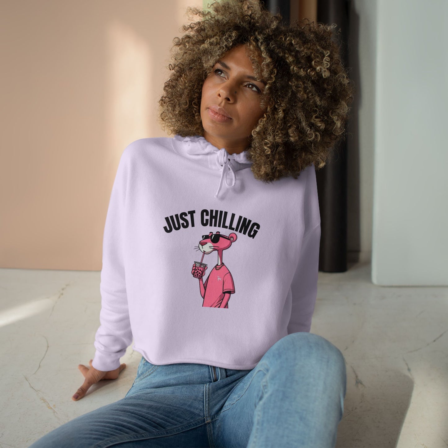 Just Chilling Crop Hoodie - Casual Comfort for Laid-Back Days