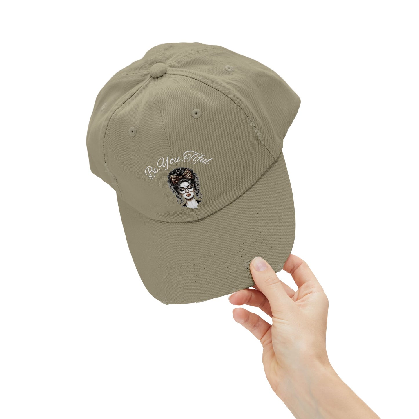 Unisex Distressed Cap - 'Be You, Fuld' Inspirational Hat