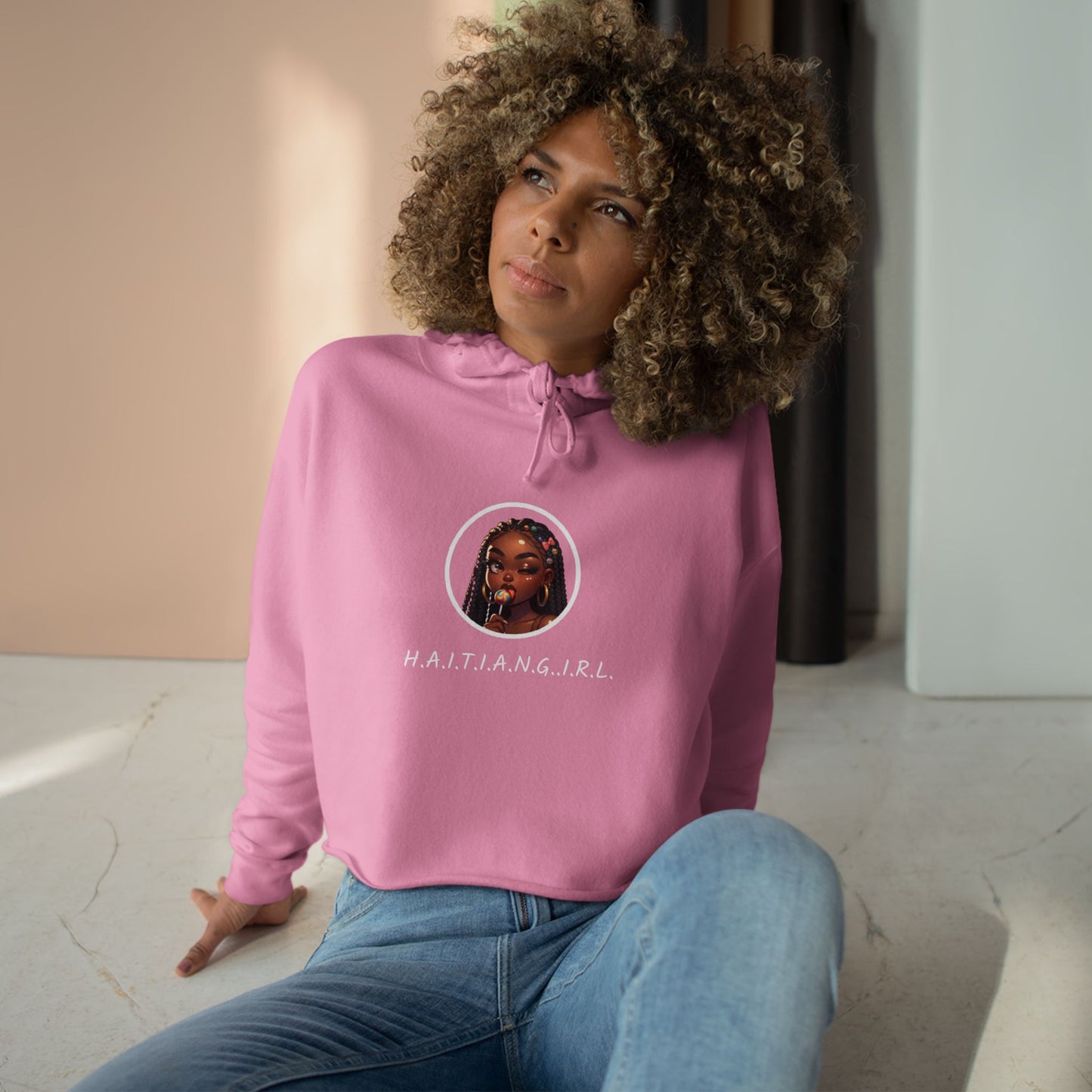 Haitian Girl Crop Hoodie - Stylish & Empowering Sweatshirt for All Occasions