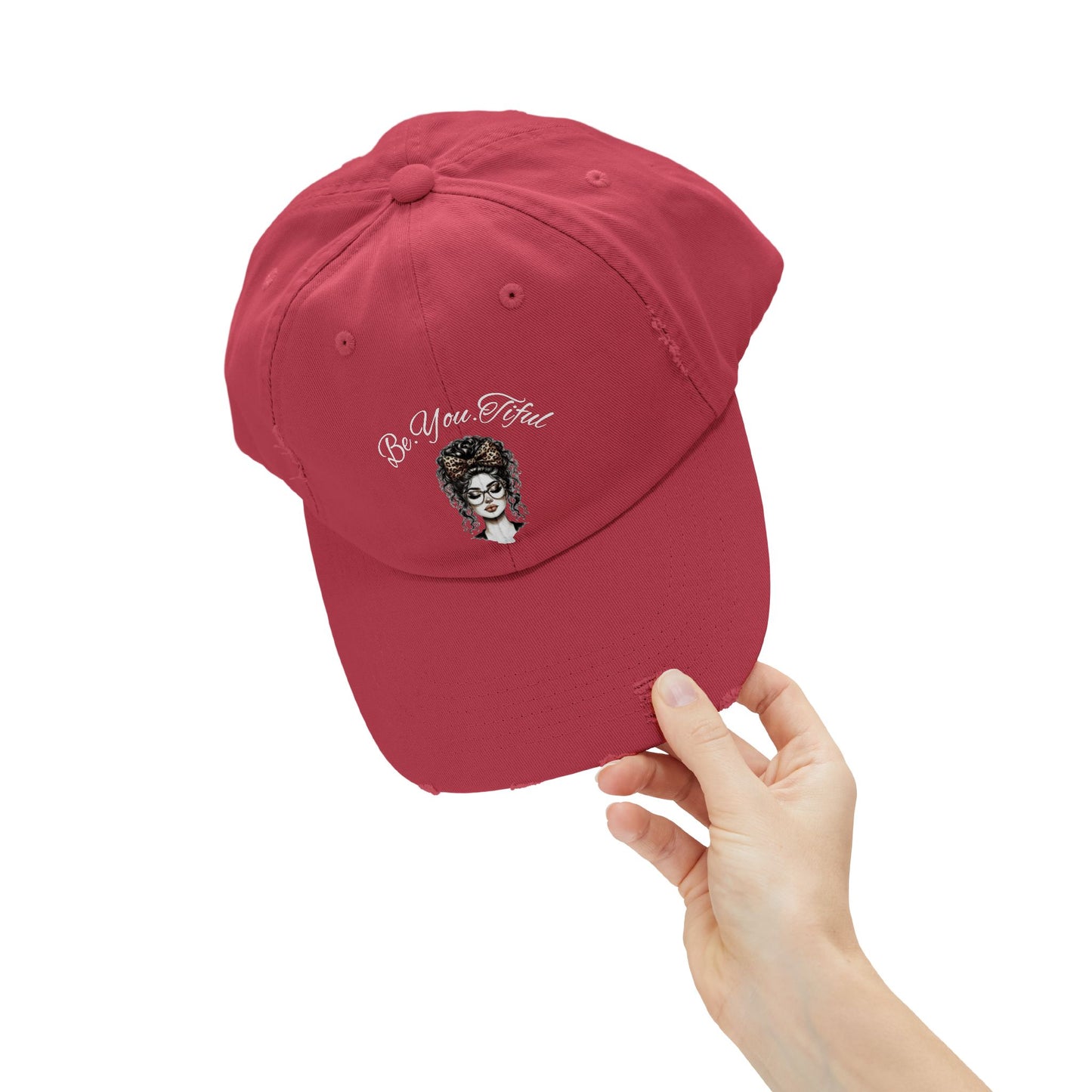 Unisex Distressed Cap - 'Be You, Fuld' Inspirational Hat