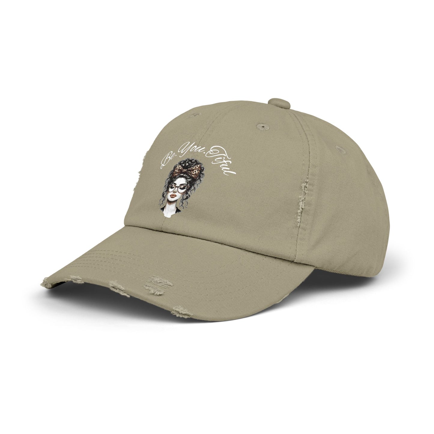 Unisex Distressed Cap - 'Be You, Fuld' Inspirational Hat