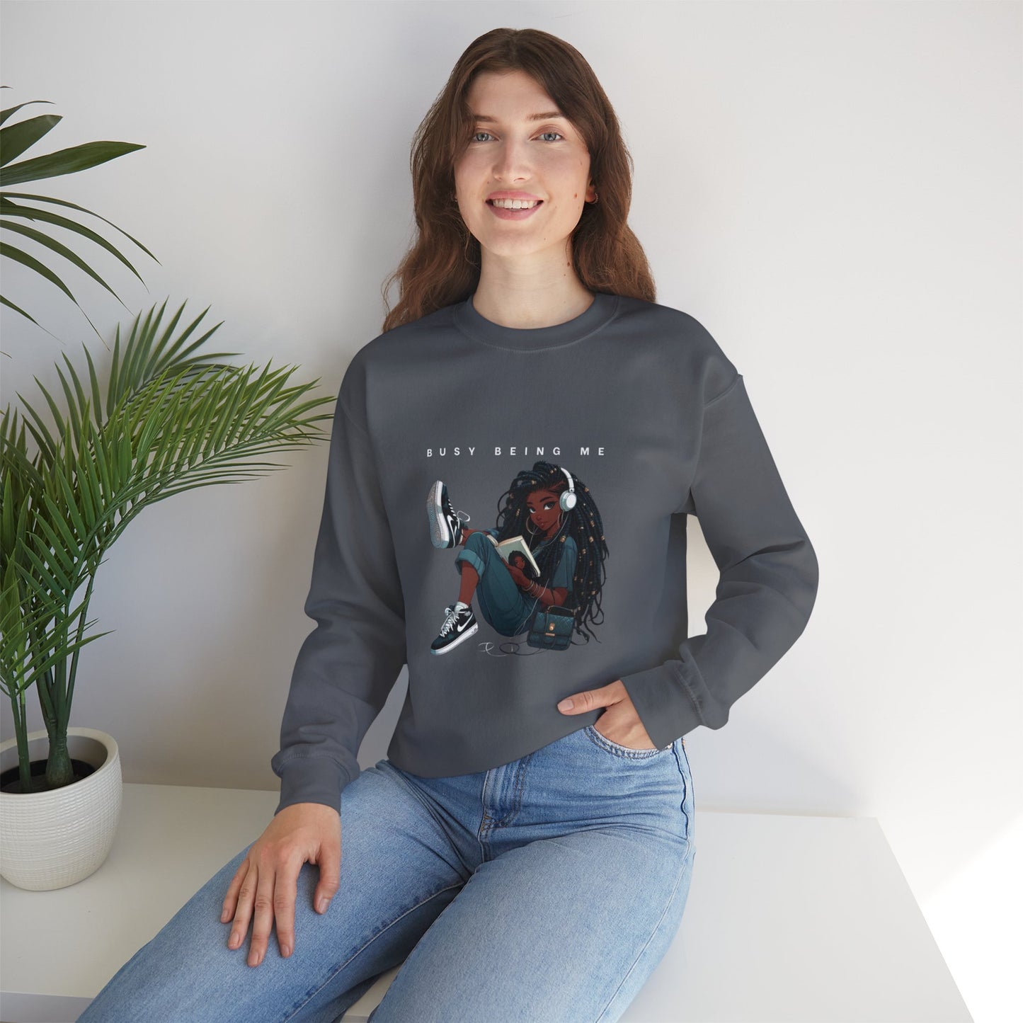 Busy Being Me Crewneck Sweatshirt – Cozy Unisex Pullover for Effortless Style