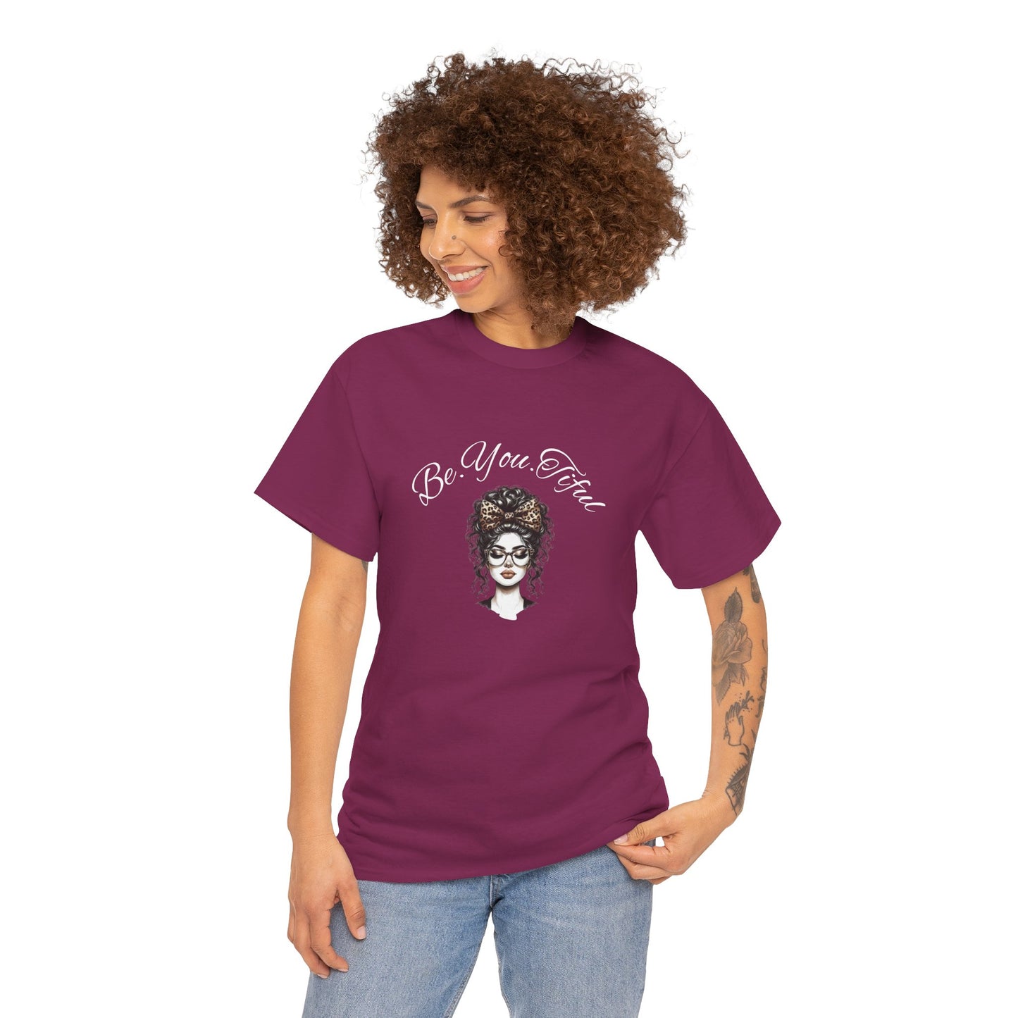 Be You Tiful Unisex Heavy Cotton Tee - Inspirational Graphic Tee for Self-Expression