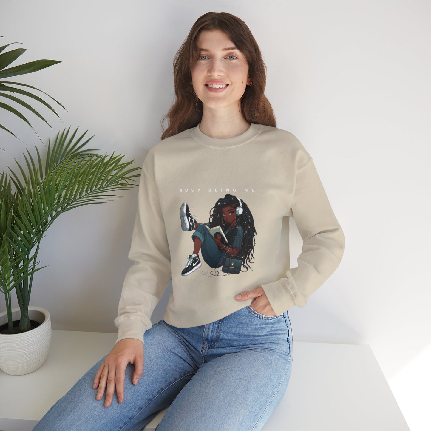 Busy Being Me Crewneck Sweatshirt – Cozy Unisex Pullover for Effortless Style
