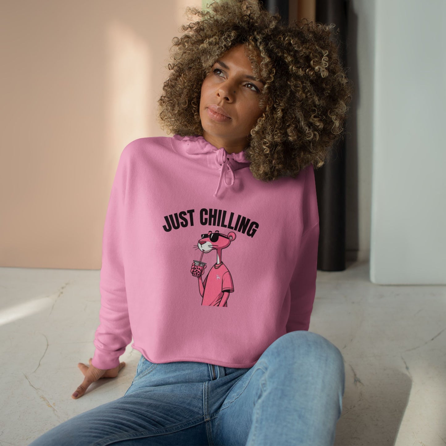 Just Chilling Crop Hoodie - Casual Comfort for Laid-Back Days