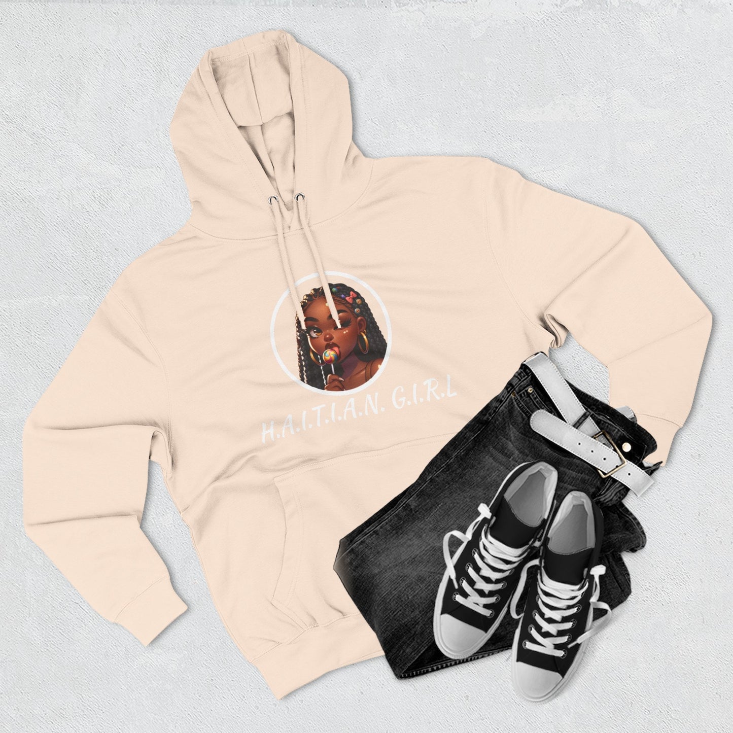Haitian Girl Fleece Hoodie - Stylish and Comfortable for Everyday Wear