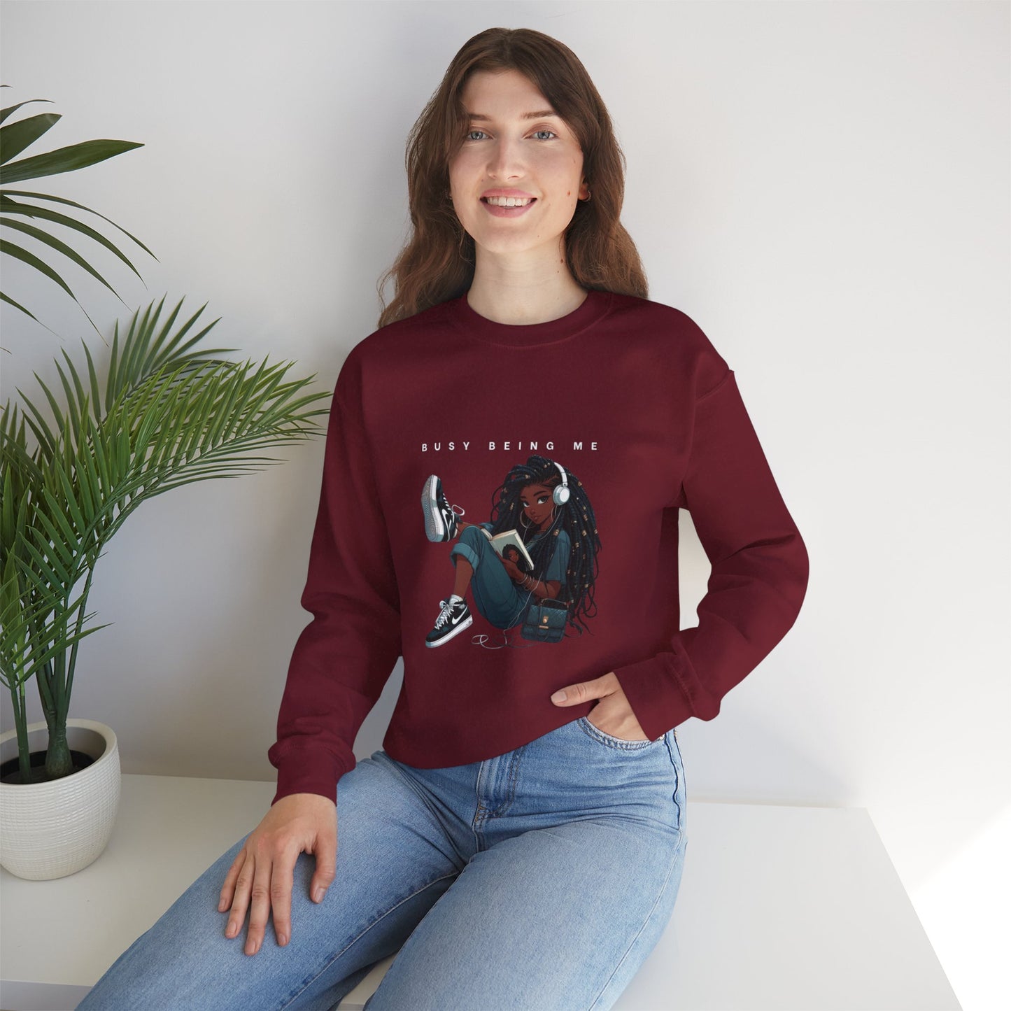 Busy Being Me Crewneck Sweatshirt – Cozy Unisex Pullover for Effortless Style