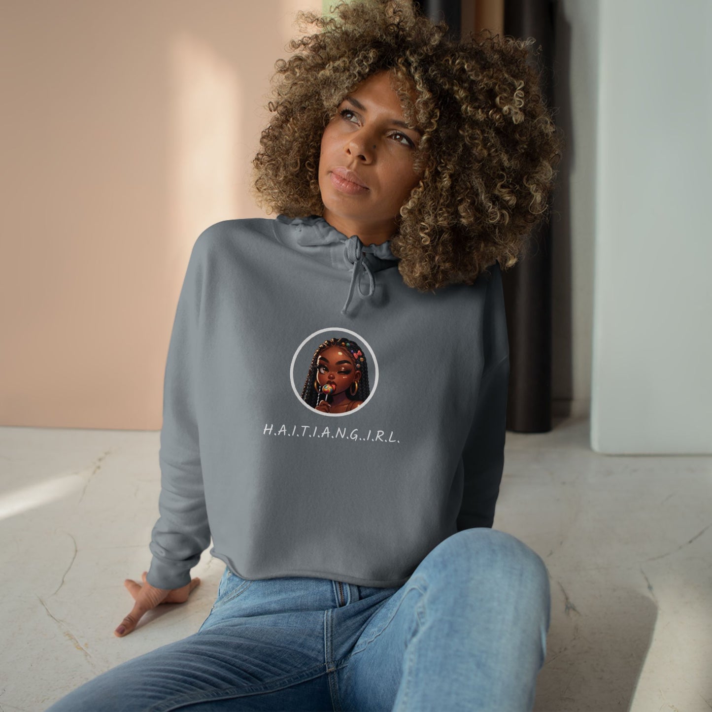 Haitian Girl Crop Hoodie - Stylish & Empowering Sweatshirt for All Occasions