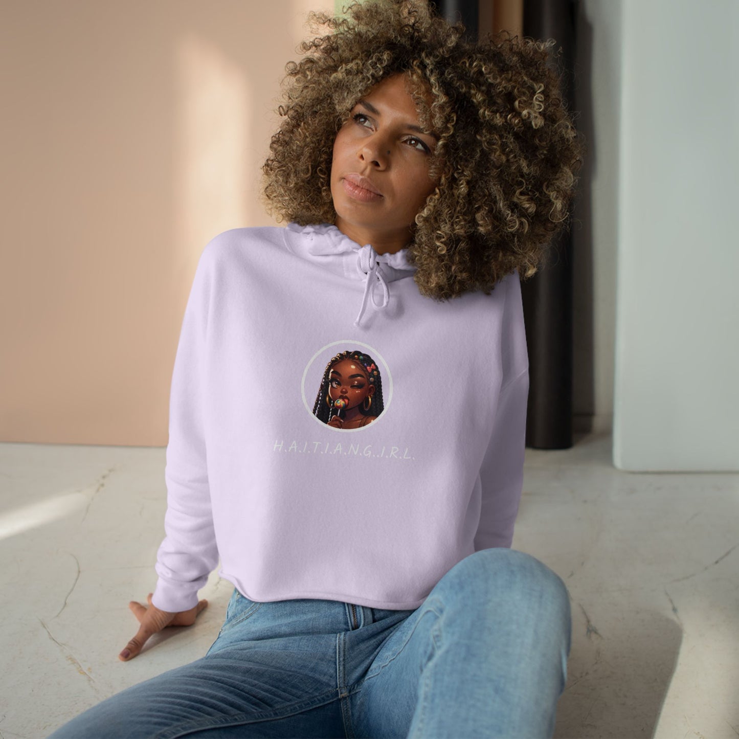 Haitian Girl Crop Hoodie - Stylish & Empowering Sweatshirt for All Occasions