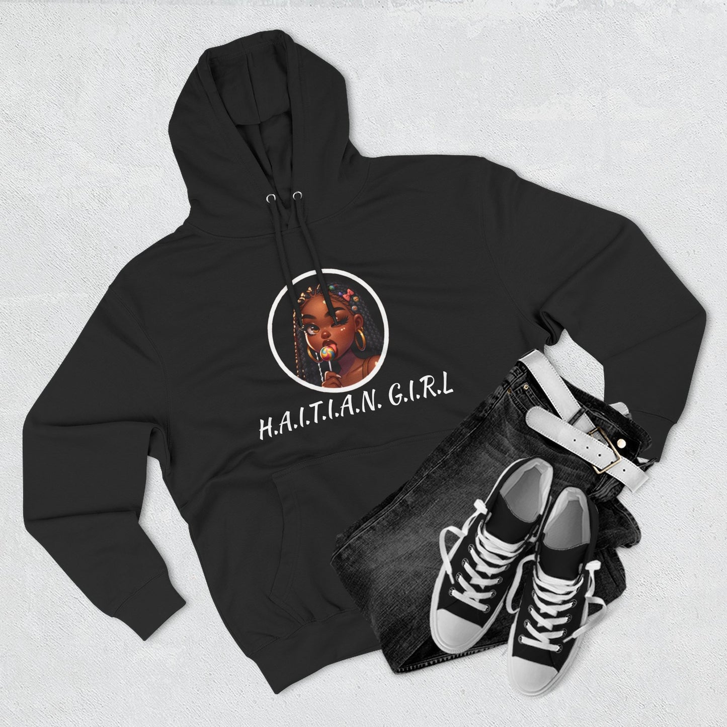 Haitian Girl Fleece Hoodie - Stylish and Comfortable for Everyday Wear