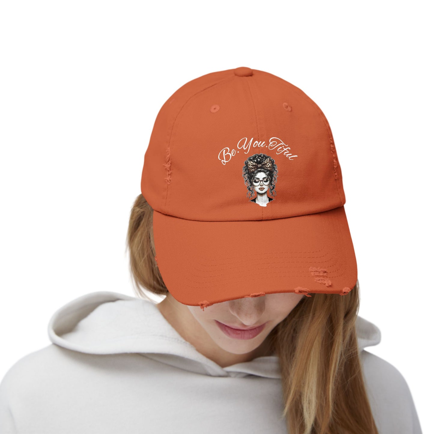 Unisex Distressed Cap - 'Be You, Fuld' Inspirational Hat