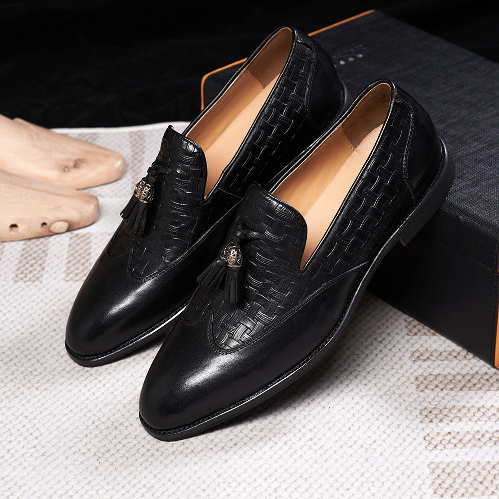 Men's Tassel Business Casual Leather Shoes Handmade Wedding Banquet.