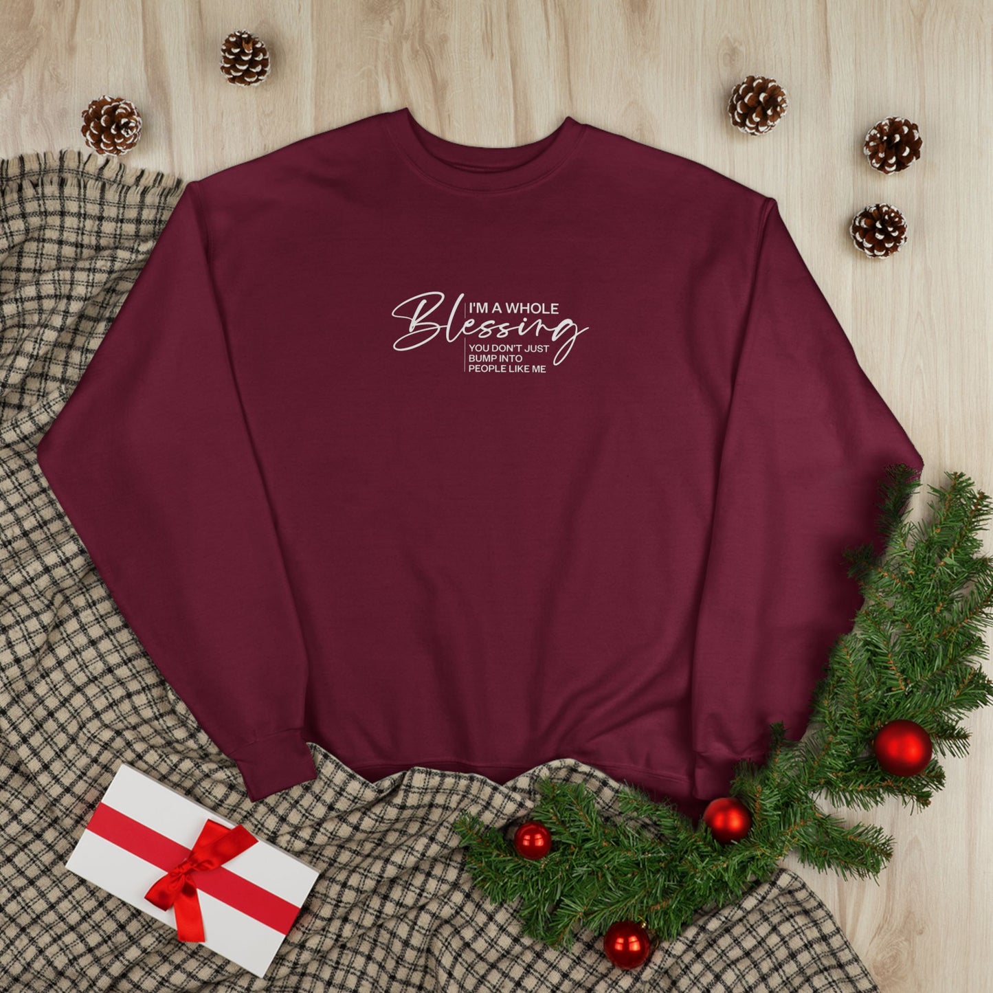 Unisex Eco-Friendly Crewneck Sweatshirt - "I'm a Whole Blessing"