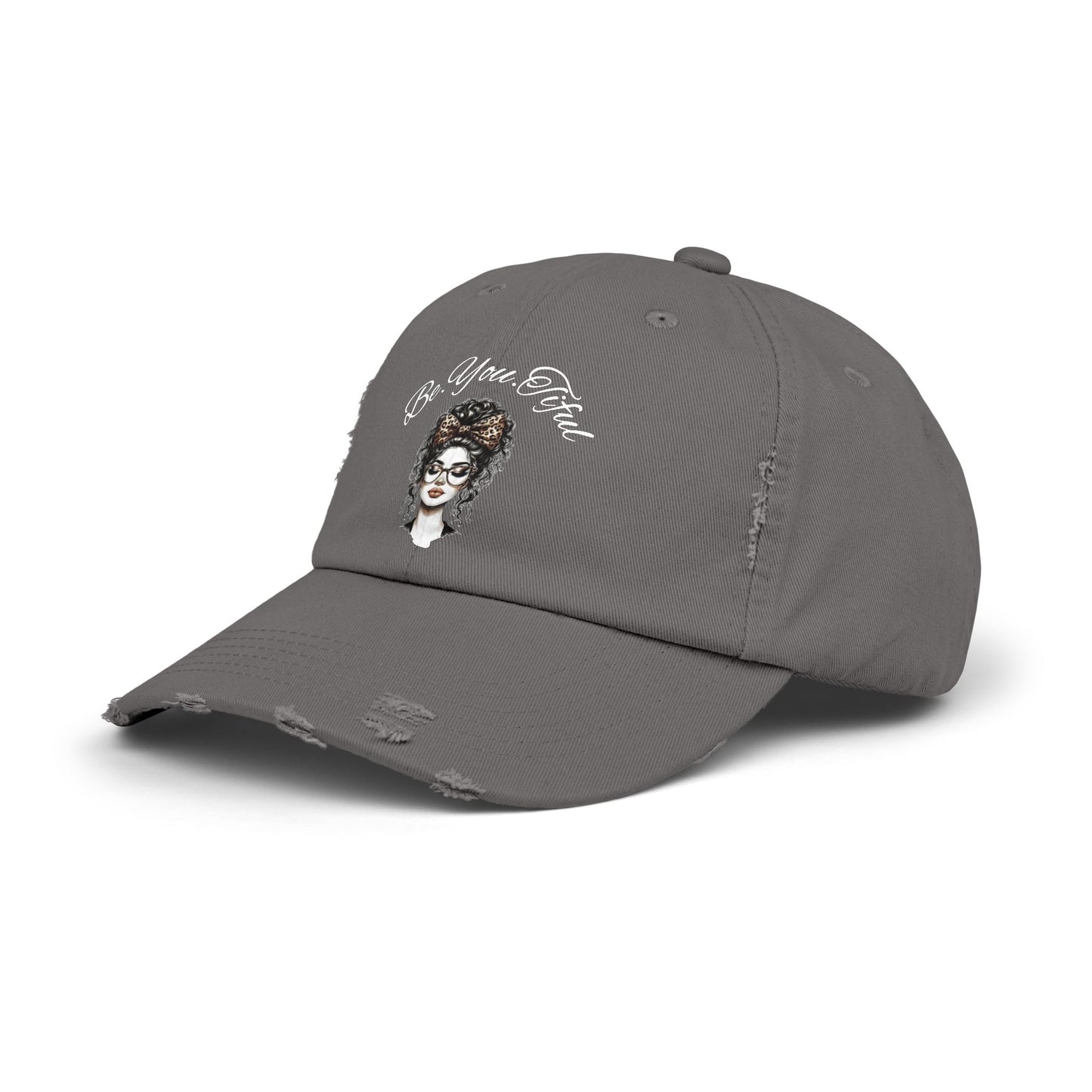 Unisex Distressed Cap - 'Be You, Fuld' Inspirational Hat