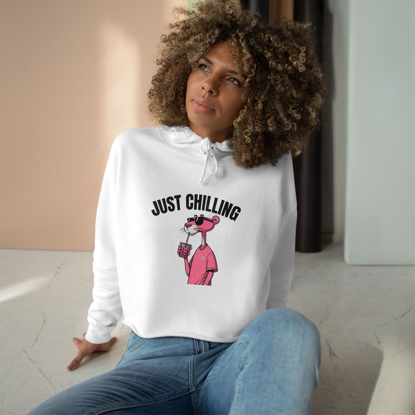 Just Chilling Crop Hoodie - Casual Comfort for Laid-Back Days