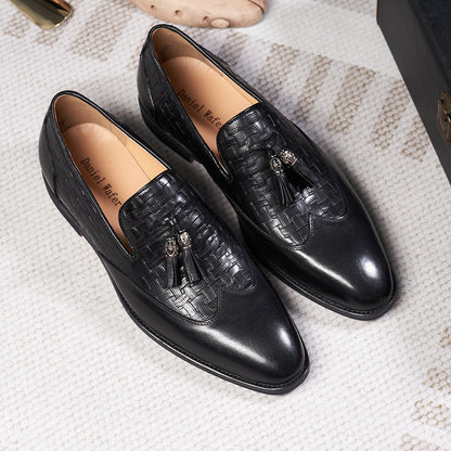 Men's Tassel Business Casual Leather Shoes Handmade Wedding Banquet.