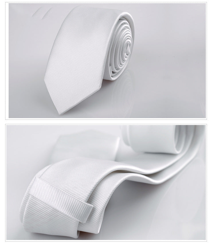 Solid Color 6cm Polyester Christmas White Tie