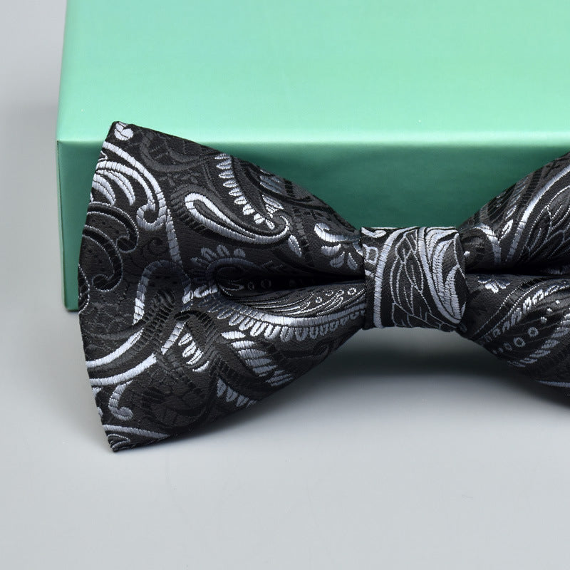 Men's Bridegroom Wedding Festive Professional Business Suit Bow Tie Double-layer Flat Bow Tie