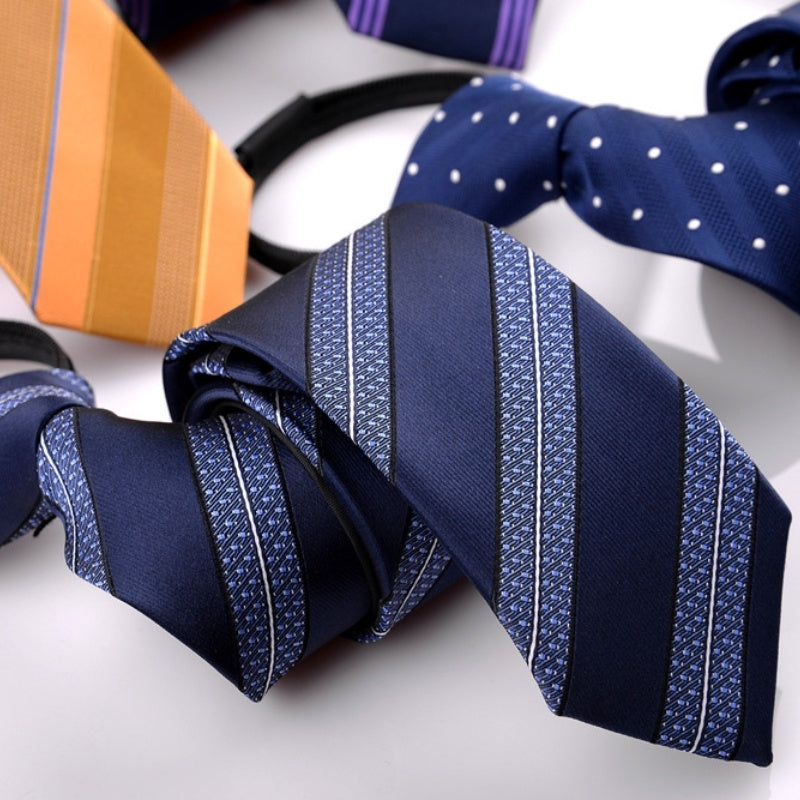 Men's Business Tie 6cm Collar Pull Peels Zipper Tie