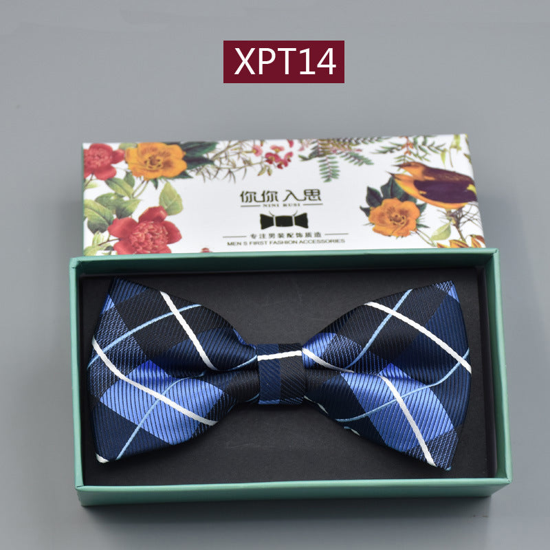 Men's Bridegroom Wedding Festive Professional Business Suit Bow Tie Double-layer Flat Bow Tie