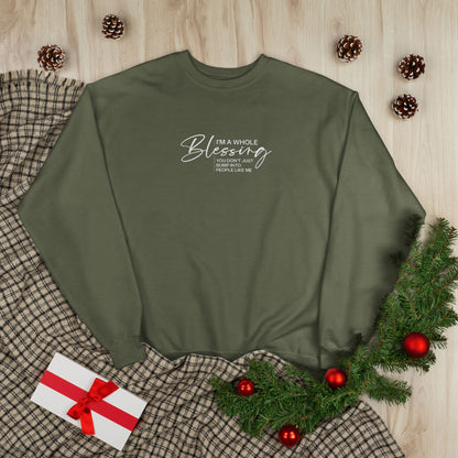 Unisex Eco-Friendly Crewneck Sweatshirt - "I'm a Whole Blessing"
