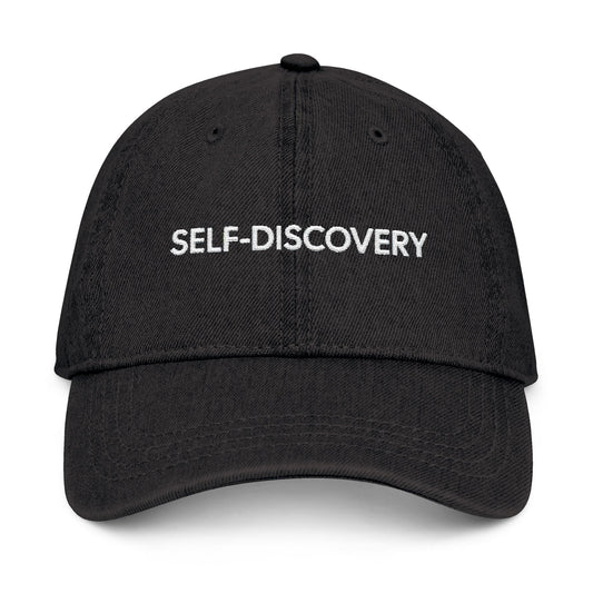 Self-Discovery Denim Hat – Embroidered Cap for Trendy Fashion Lovers.