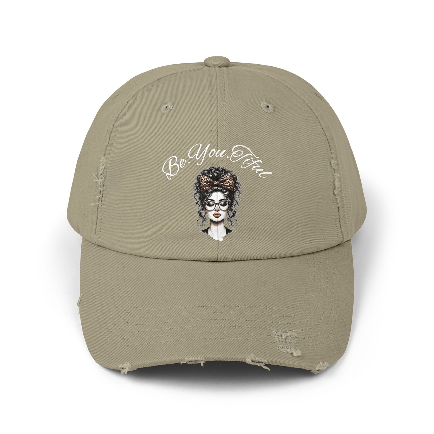 Unisex Distressed Cap - 'Be You, Fuld' Inspirational Hat