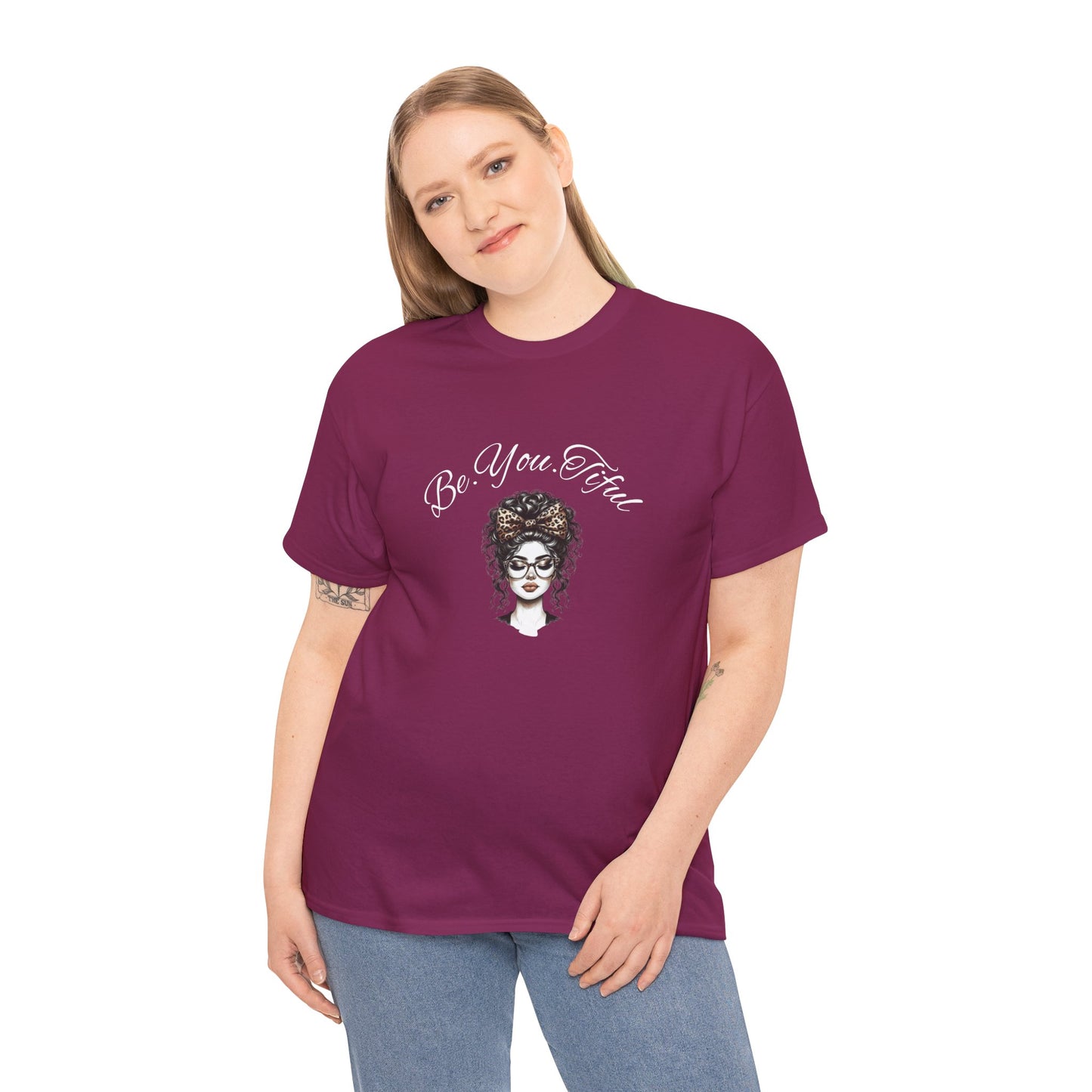 Be You Tiful Unisex Heavy Cotton Tee - Inspirational Graphic Tee for Self-Expression
