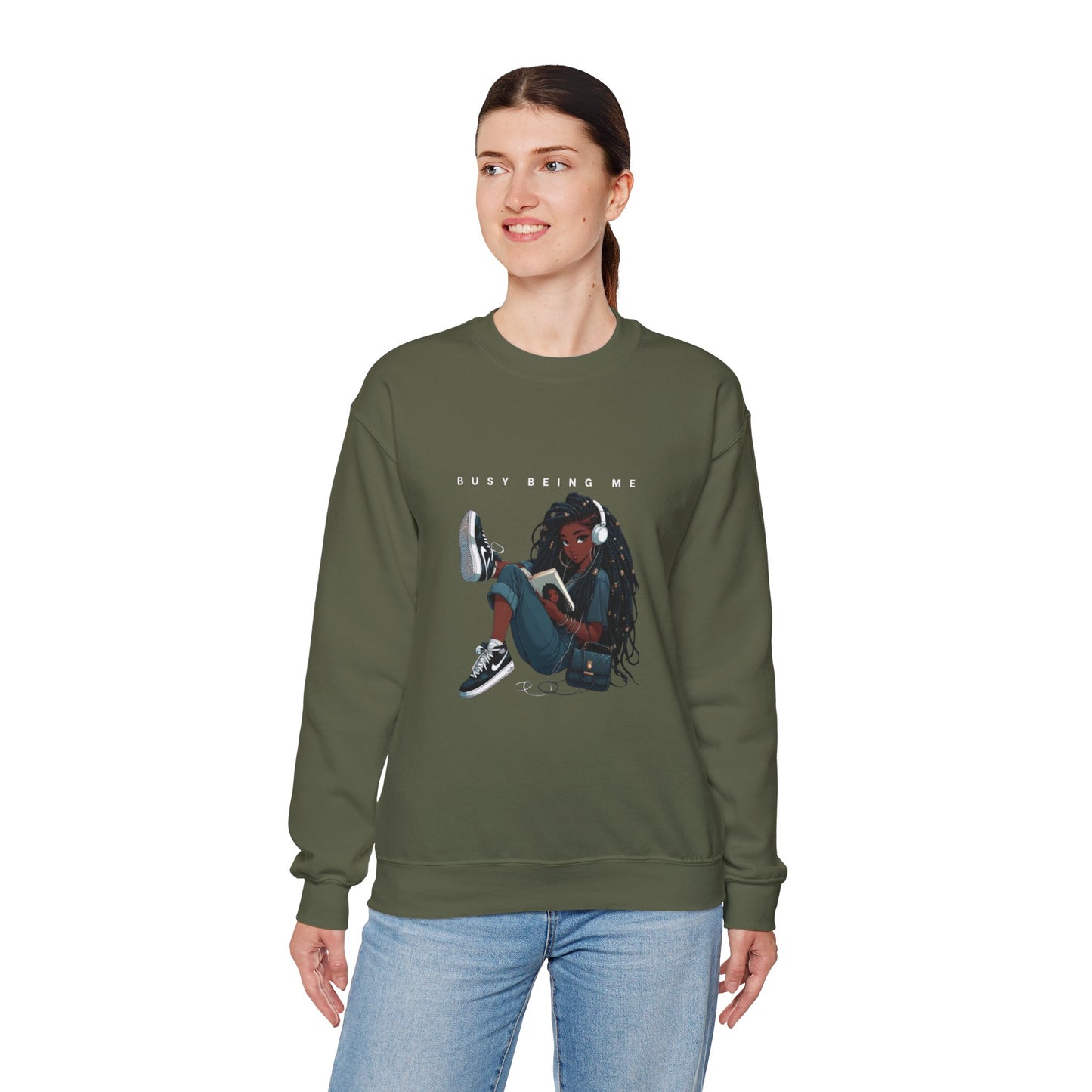 Busy Being Me Crewneck Sweatshirt – Cozy Unisex Pullover for Effortless Style