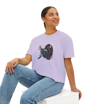 Women's Boxy Tee - "Busy Being Me" - Relaxed Graphic Tee for Everyday Comfort