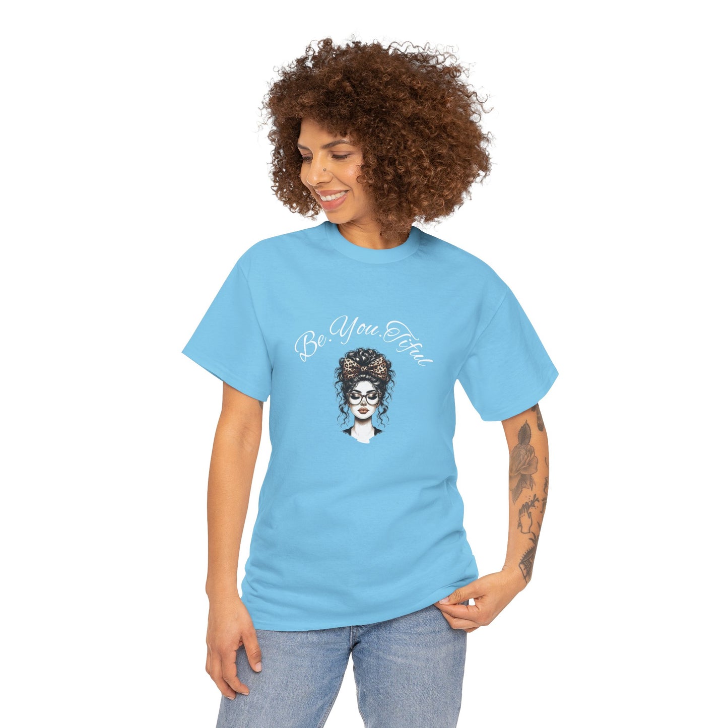 Be You Tiful Unisex Heavy Cotton Tee - Inspirational Graphic Tee for Self-Expression