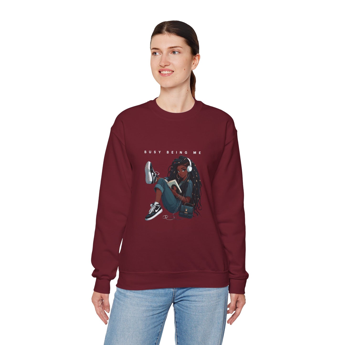 Busy Being Me Crewneck Sweatshirt – Cozy Unisex Pullover for Effortless Style