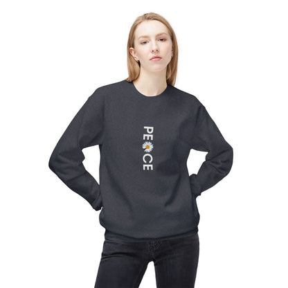 Peace Floral Crewneck Sweatshirt, Cozy Fleece Sweater, Unisex Gift, Eco-Friendly Apparel, Relaxed Style