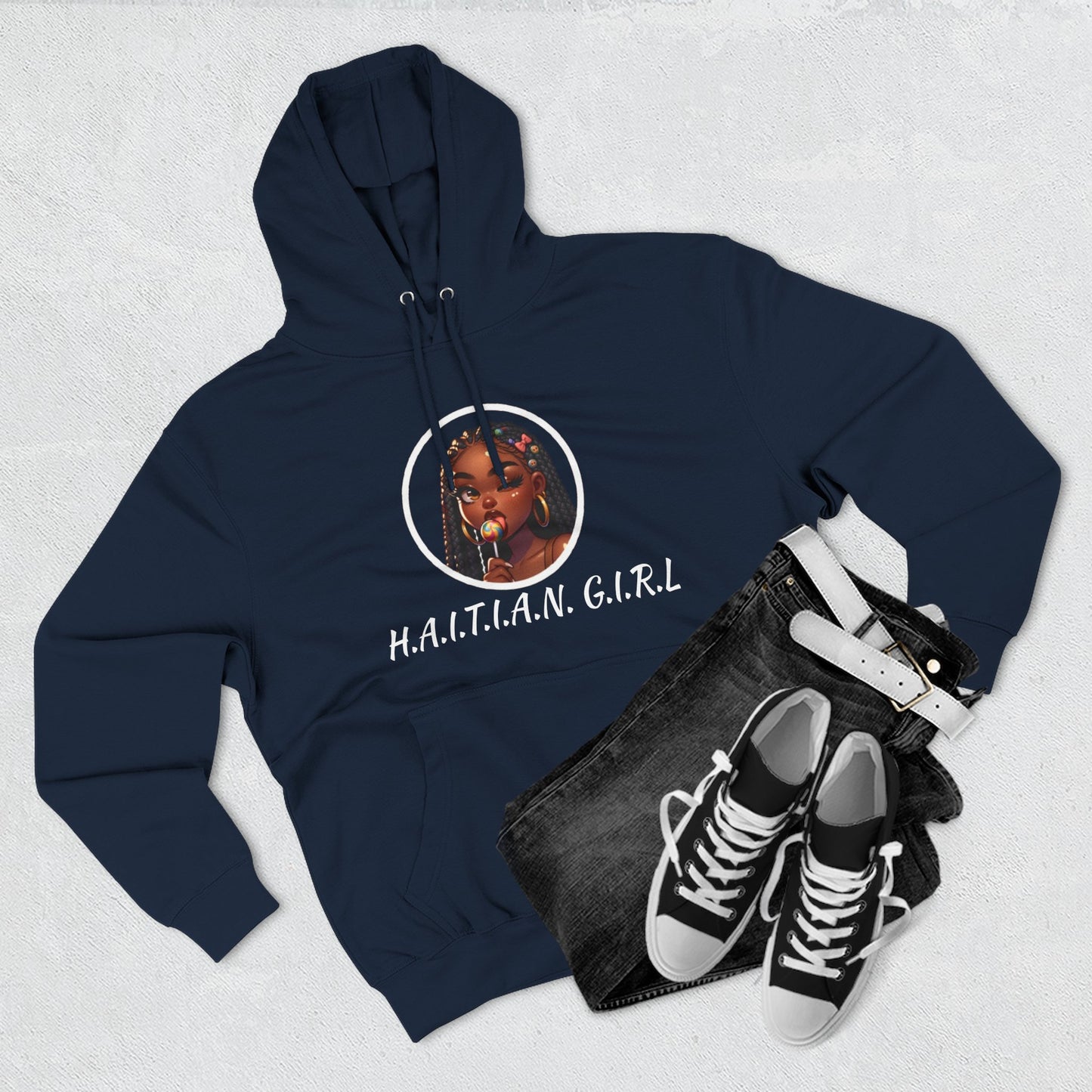 Haitian Girl Fleece Hoodie - Stylish and Comfortable for Everyday Wear
