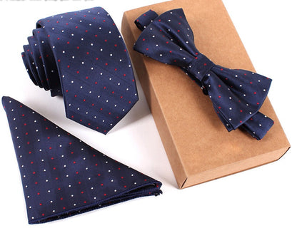 Slim Necktie Set Men Three-piece bow tie