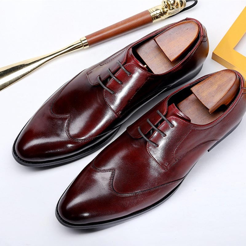 Business Pointed Toe Men's Small Leather Shoes