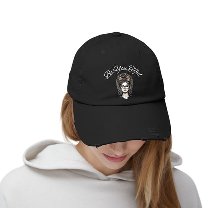 Unisex Distressed Cap - 'Be You, Fuld' Inspirational Hat