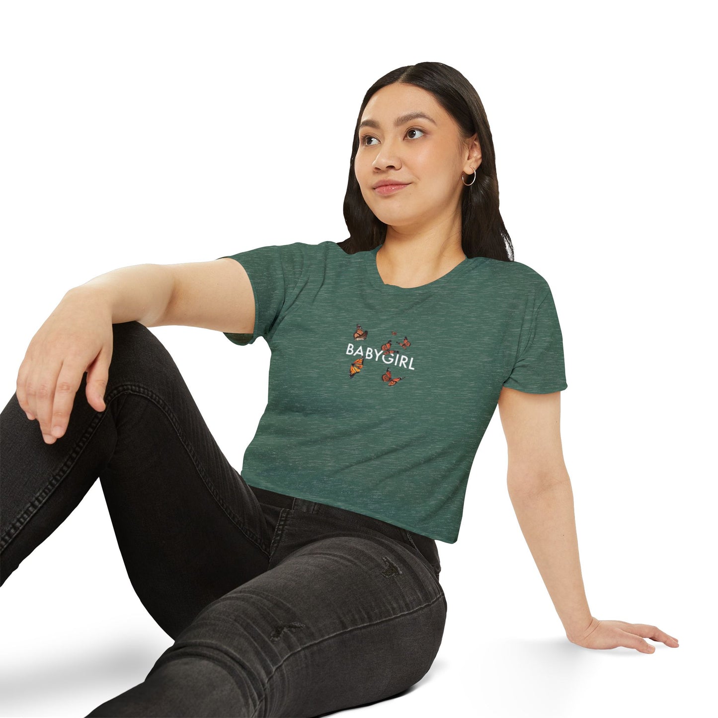 Women's Butterfly Festival Crop Top - Stylish & Fun Baby Girl Tee