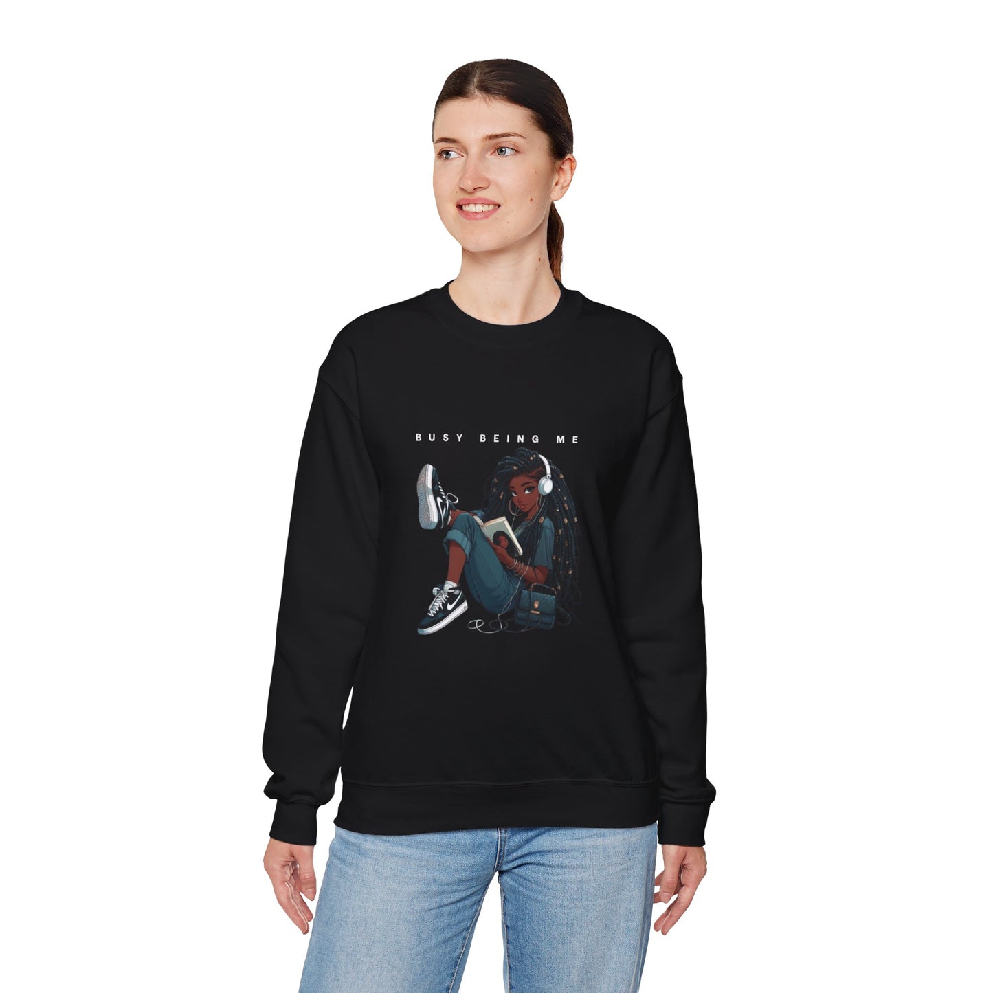 Busy Being Me Crewneck Sweatshirt – Cozy Unisex Pullover for Effortless Style