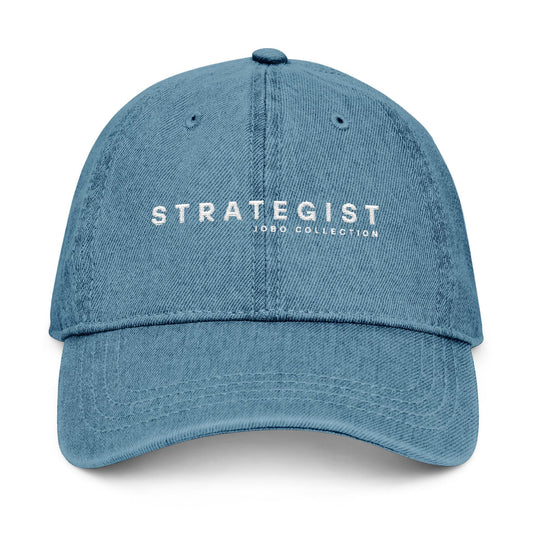 Strategist Embroidered Denim Hat - Casual Style for Trendsetters.