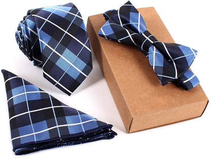 Slim Necktie Set Men Three-piece bow tie