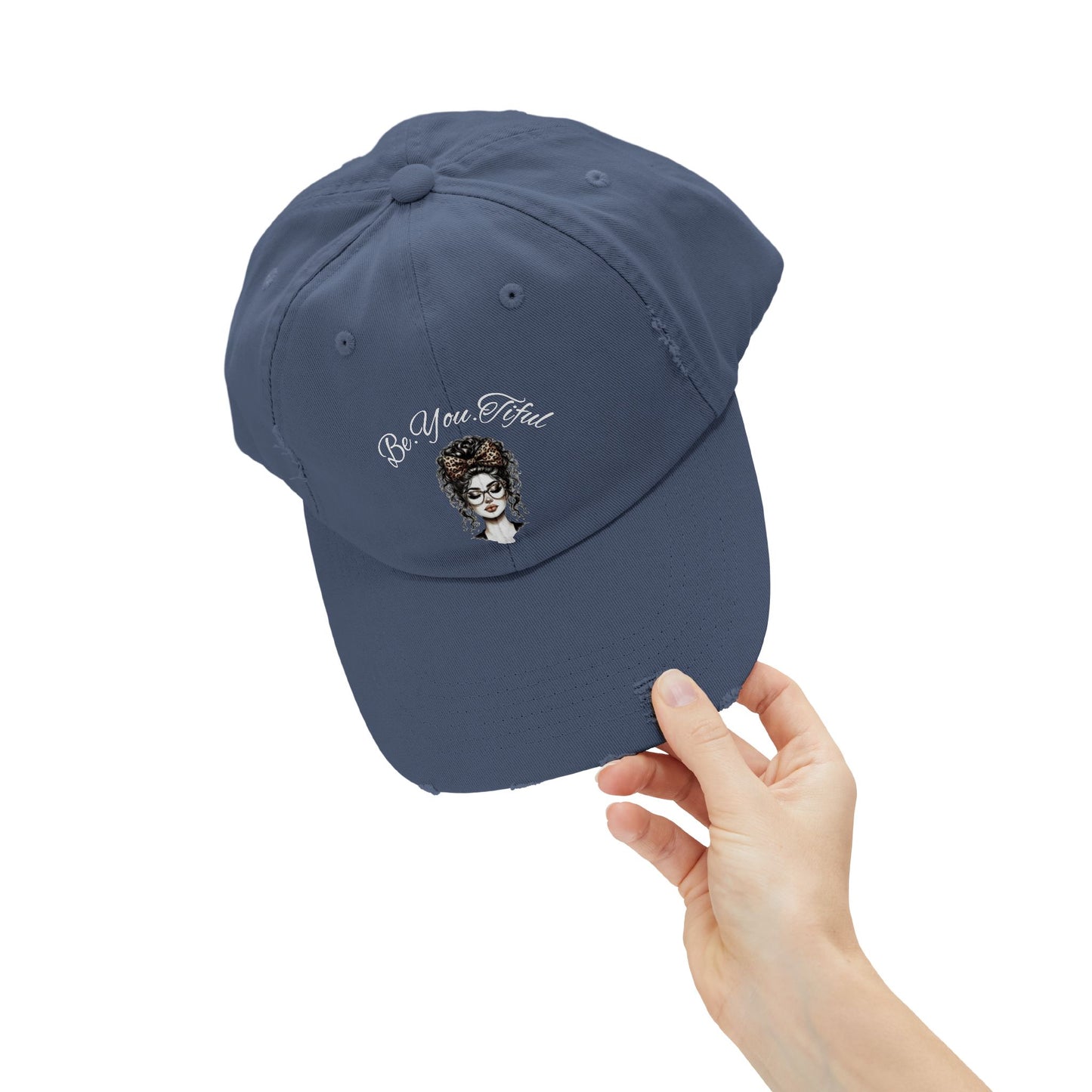 Unisex Distressed Cap - 'Be You, Fuld' Inspirational Hat