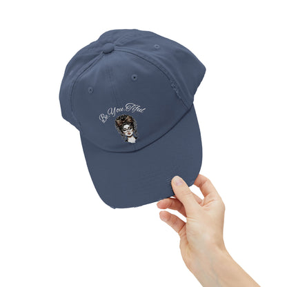 Unisex Distressed Cap - 'Be You, Fuld' Inspirational Hat