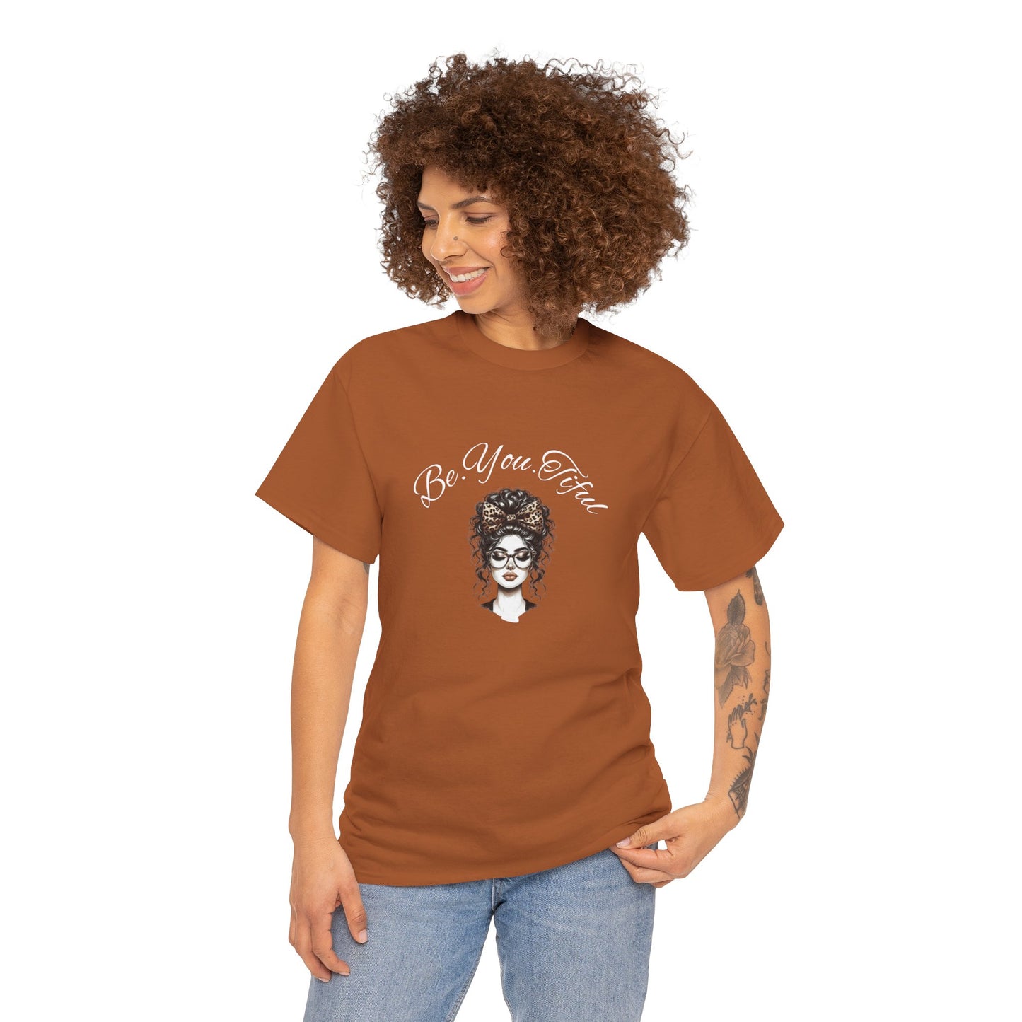 Be You Tiful Unisex Heavy Cotton Tee - Inspirational Graphic Tee for Self-Expression