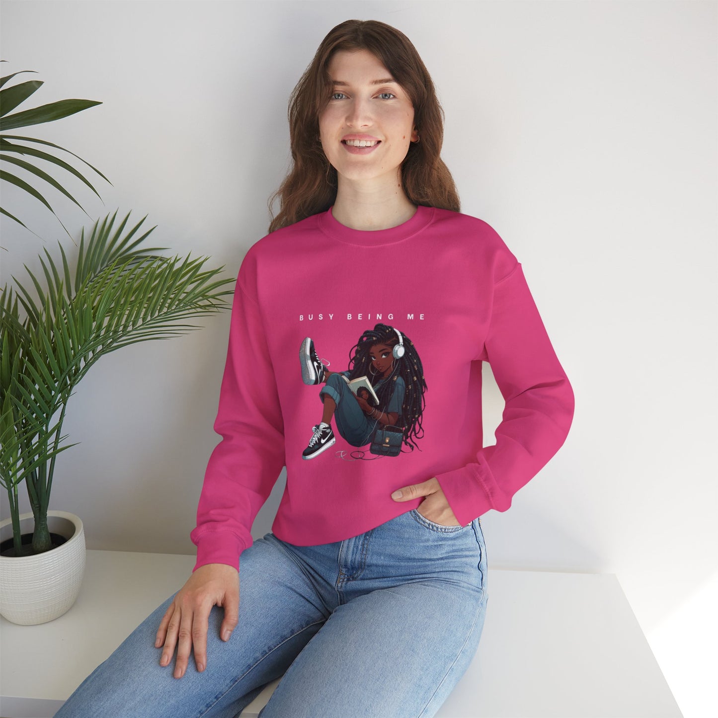 Busy Being Me Crewneck Sweatshirt – Cozy Unisex Pullover for Effortless Style